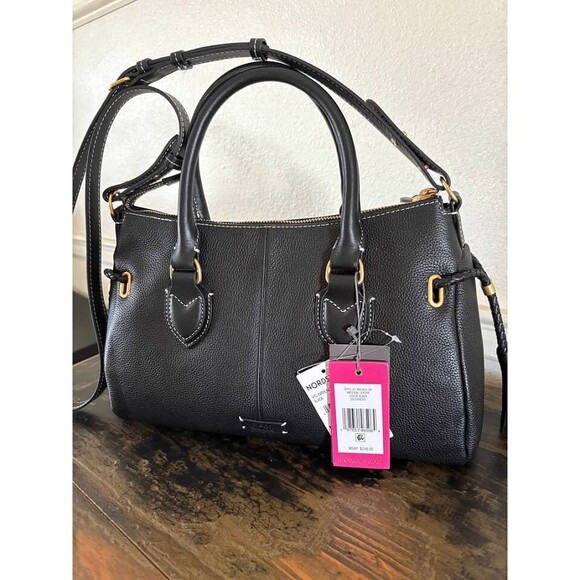 Vince Camuto Renzo Leather Satchel Crossbody Handbag Black-NWT - Picture 4 of 5